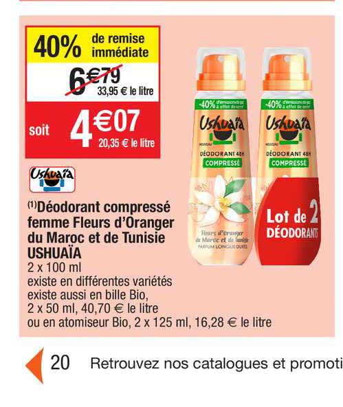 déodorant compressé femme fleurs d'oranger du maroc et de tunisie ushuaïa