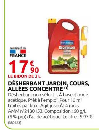 désherbant jardin, cours, allées concentré