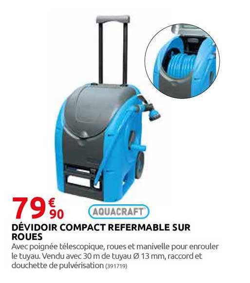 dévidoir compact refermable sur roues aquacraft