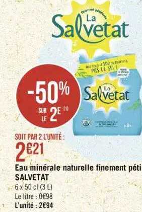 eau minérale naturelle finement pétillante salvetat