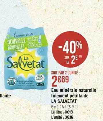 eau minérale naturelle finement pétillante la salvetat