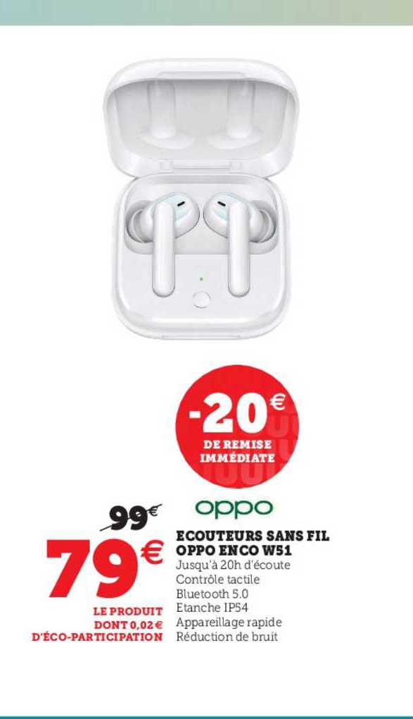 écouteurs sans fil oppo enco w51