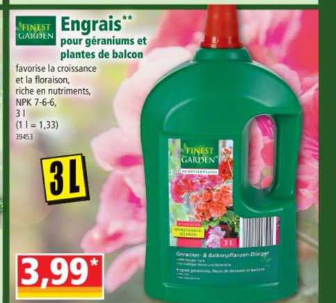 engrais pour géraniums et plantes de balcon finest garden