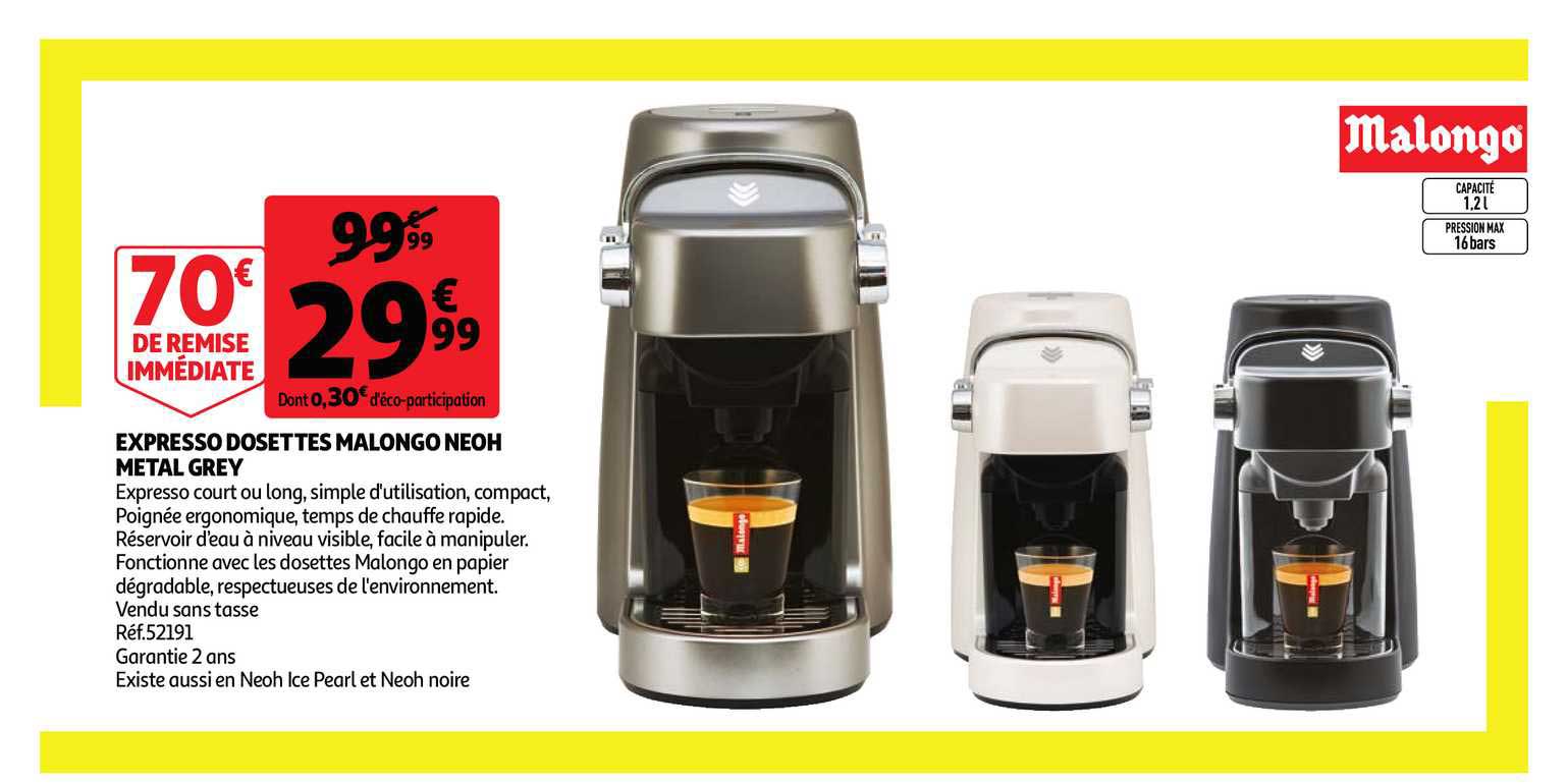 expresso dosettes malongo neoh metal grey