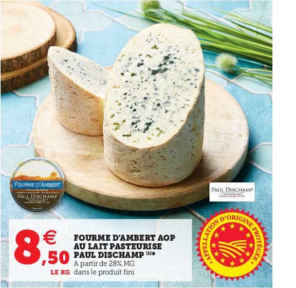 Fourme D'ambert Aop Au Lait Pasteurisé Paul Dischamp