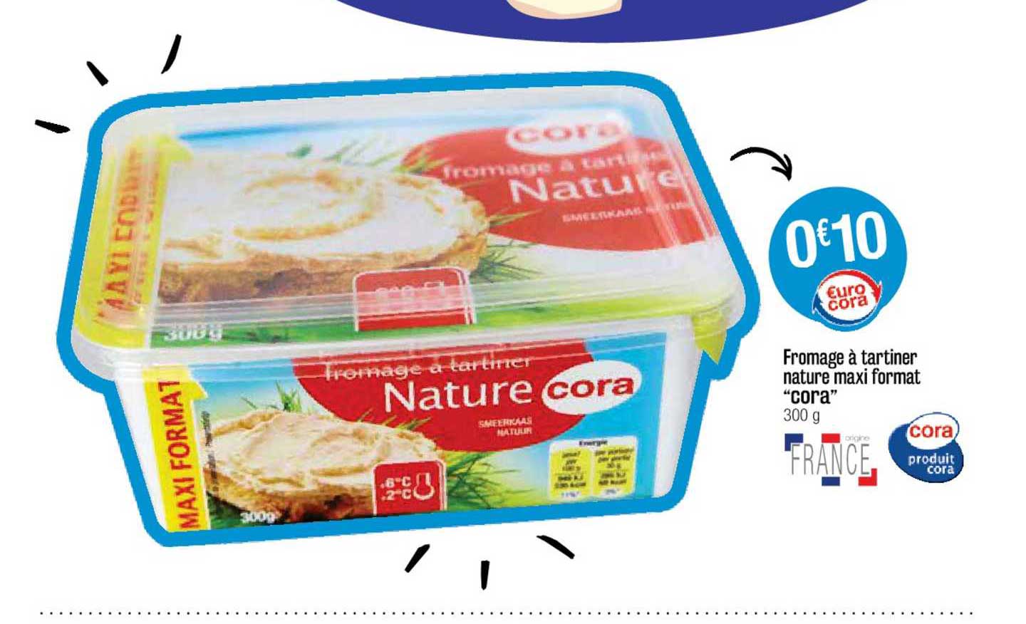 Fromage à Tartiner Nature Maxi Format "cora"