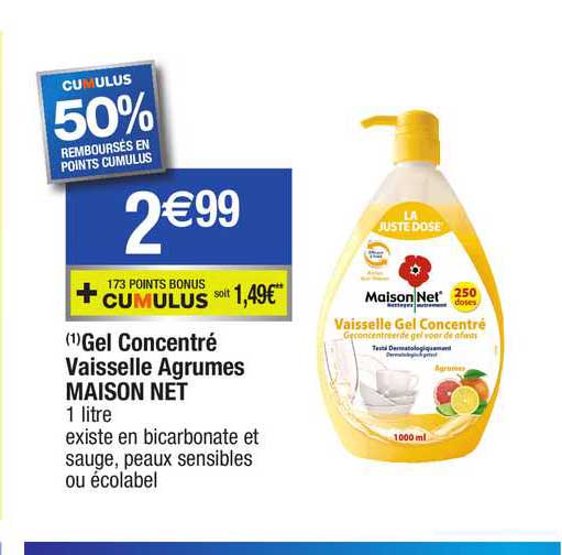 Gel Concentré Vaisselle Agrumes Maison Net