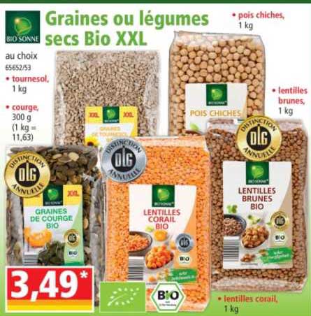 graines ou légumes secs bio xxl bio sonne