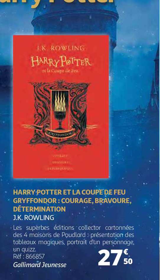 harry potter et la coupe de feu gryffondor : courge, bravoure, détermination