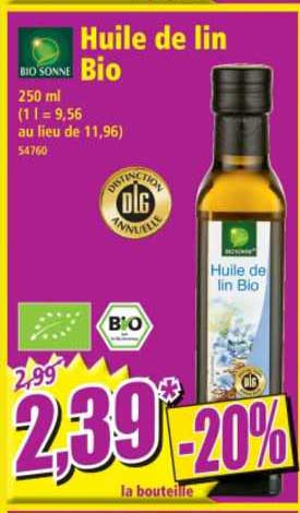 huile de lin bio bio sonne