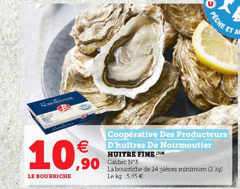 huître fine coopérative des producteurs d'huîtres de noirmoutier