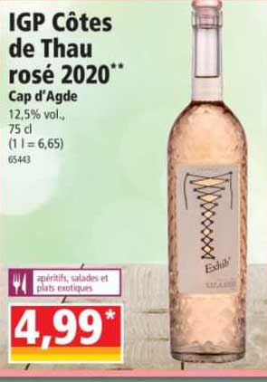 igp côtes de thau rosé 2020 cap d'agde