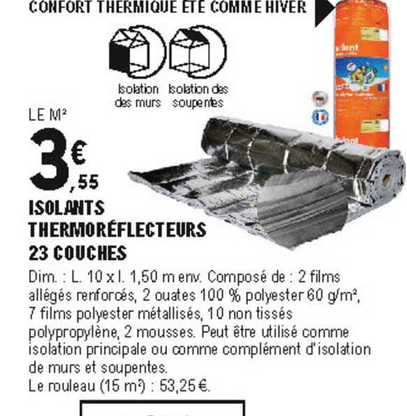 isolants thermoréflecteurs 23 couches