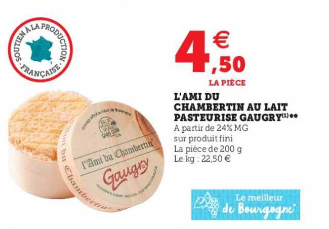 l'ami du chambertin au lait pasteurisé gaugry