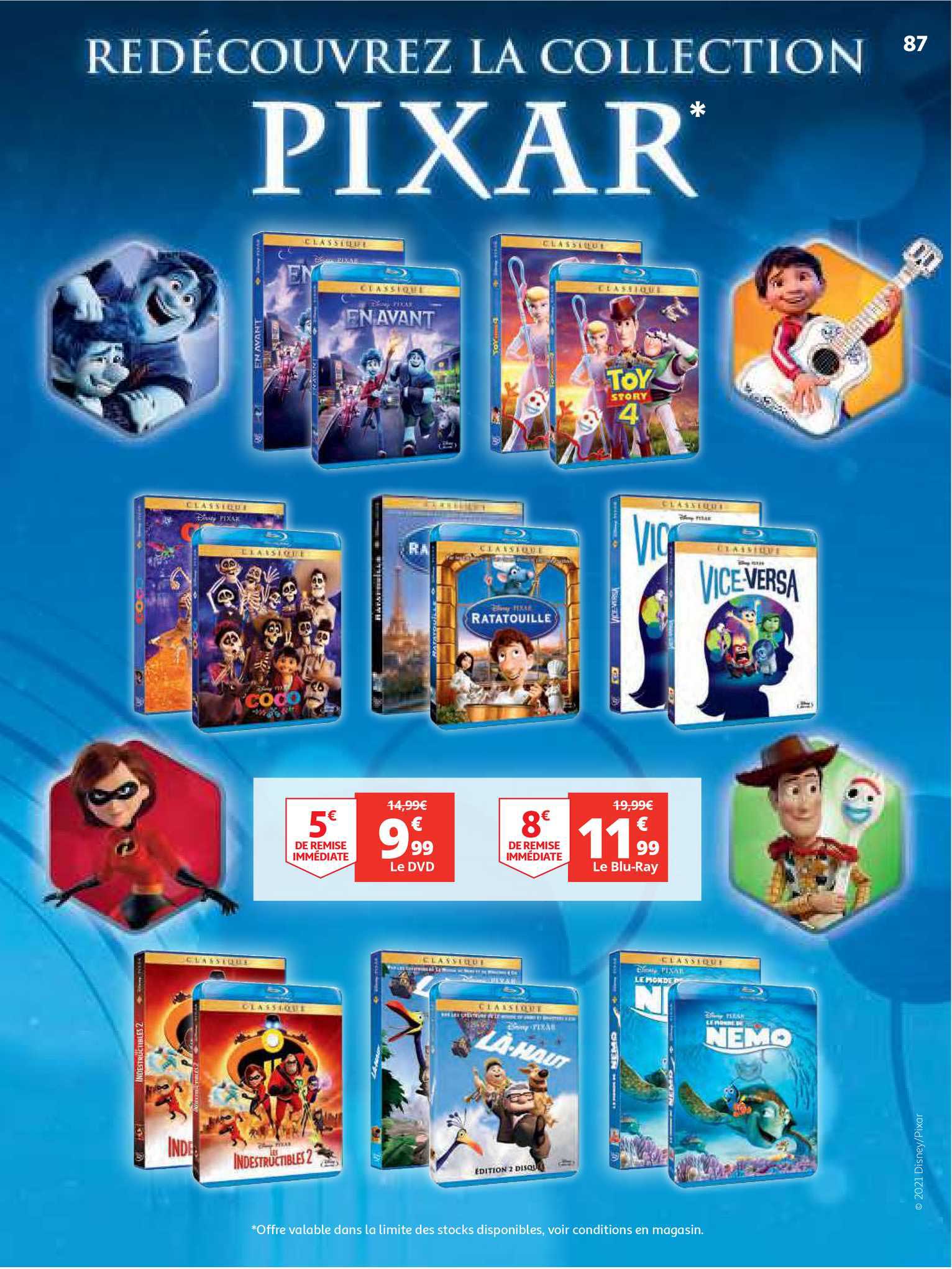 la collection pixar