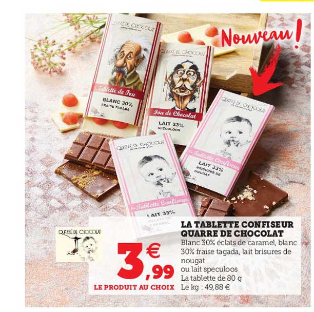 la tablette confiseur quarre de chocolat