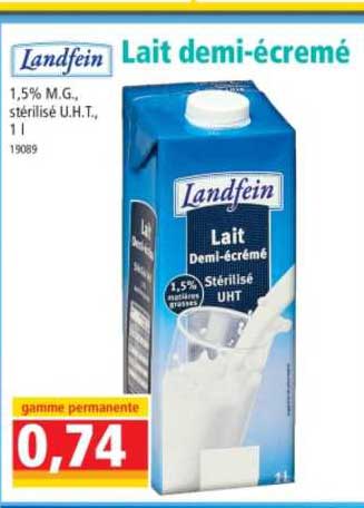 lait demi-écrémé landfein