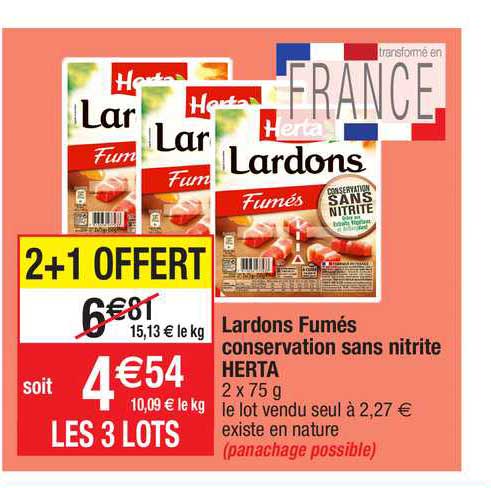 Lardons Fumés Conservation Sans Nitrite Herta