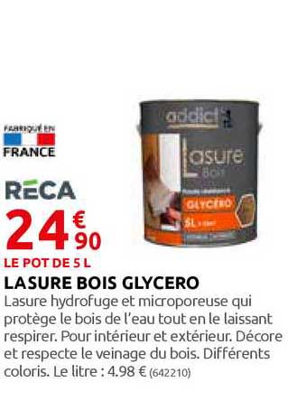 lasure bois glycero addict, le pot de 5 l