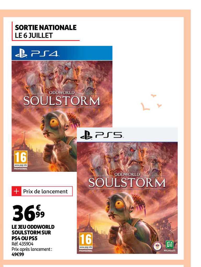 le jeu oddworld soulstorm sur ps4 ou ps5