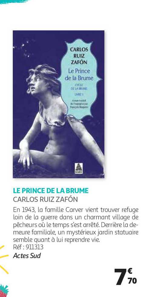 le prince de la brume carlos ruiz zafon