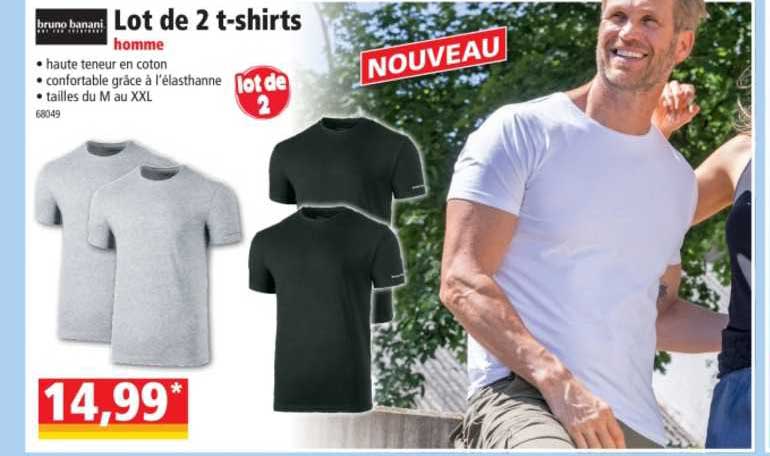 lot de 2 t-shirts homme bruno banani