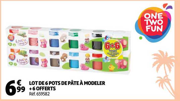 lot de 6 pots de pâte à modeler + 6 offerts