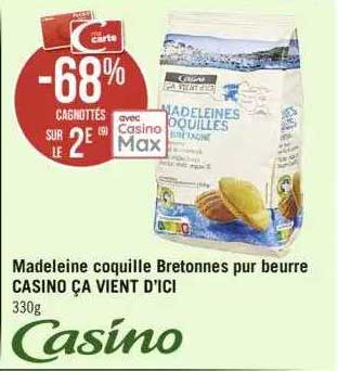 madeleine coquille bretonnes pur beurre casino ça vient d'ici