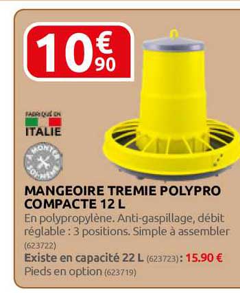mangeoire tremie polypro compacte 12 l