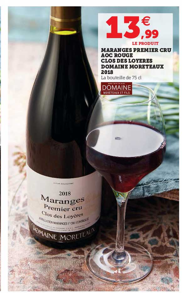 maranges premier cru aoc rouge clos des loyères domaine moreteaux 2018