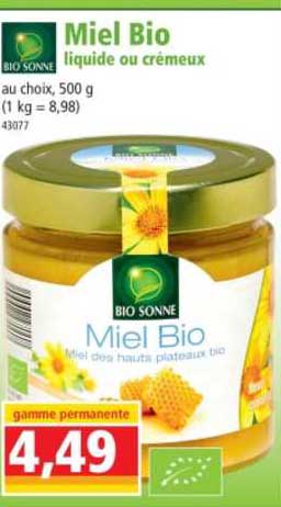 miel bio liquide ou crémeux bio sonne