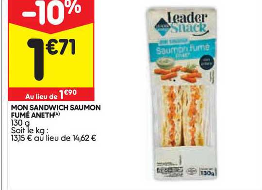 mon sandwich saumon fumé aneth