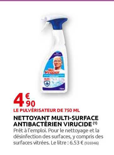 nettoyant multi-surface antibactérien virucide