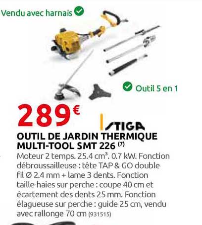 outil de jardin thermique multi-tool smt 226 stiga