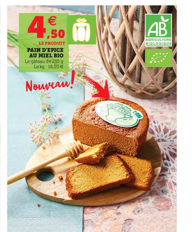 pain d'épice au miel bio