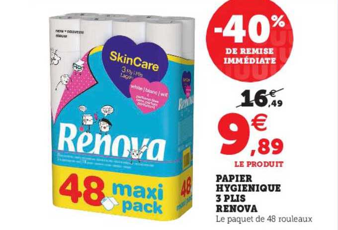 papier hygiénique 3 plis renova