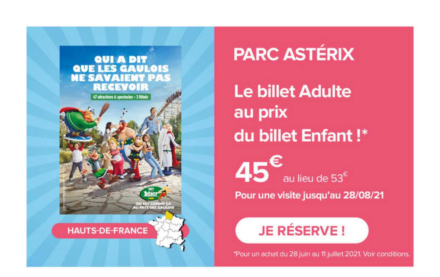 parc astérix : le billet adulte au prix du billet enfant !