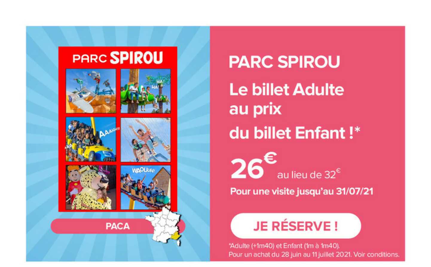 parc spirou : le billet adulte au prix du billet enfants !