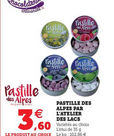 pastille des alpes par l'atelier des lacs