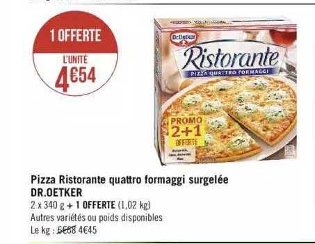 pizza ristorante quattro formaggi surgelée dr. oetker