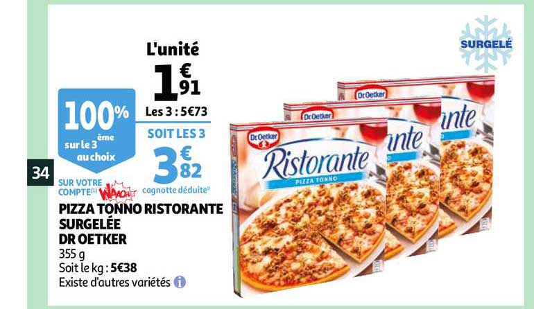 pizza tonno ristorante surgelée dr oetker