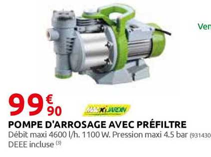 pompe d'arrosage avec préfiltre macki jardin