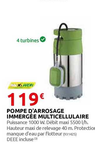 Pompe D'arrosage Immergée Multicellulaire Macxi Jardin
