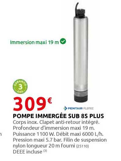 pompe immergée sub 8s plus