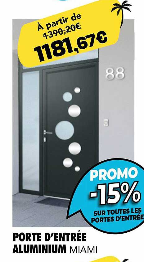 porte d'entrée aluminium miami