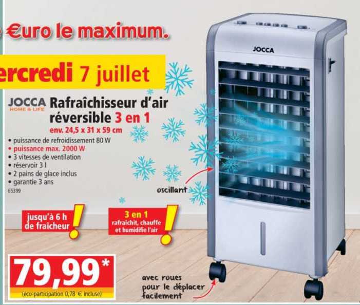 rafraîchisseur d'air réversible 3 en 1 jocca