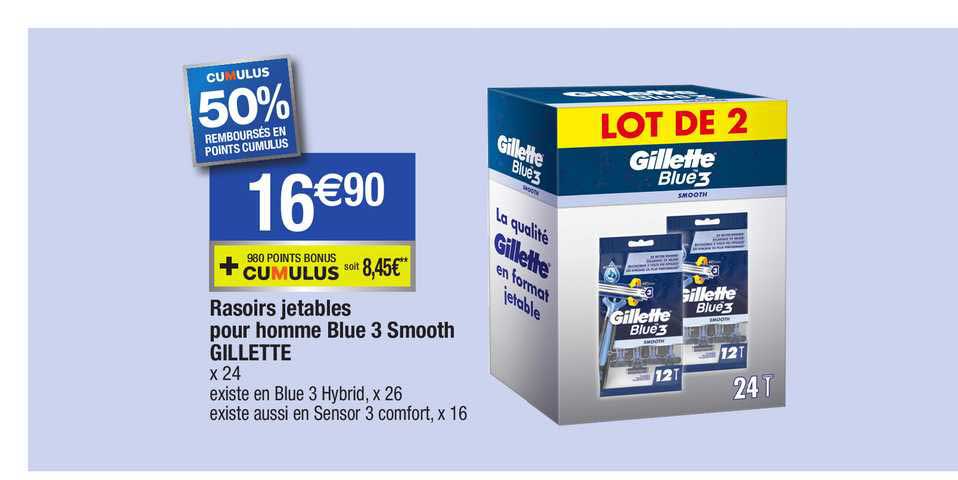 rasoirs jetables pour homme blue 3 smooth gillette