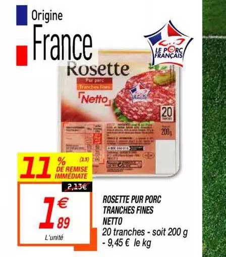 Rosette Pur Porc Tranches Fines Netto