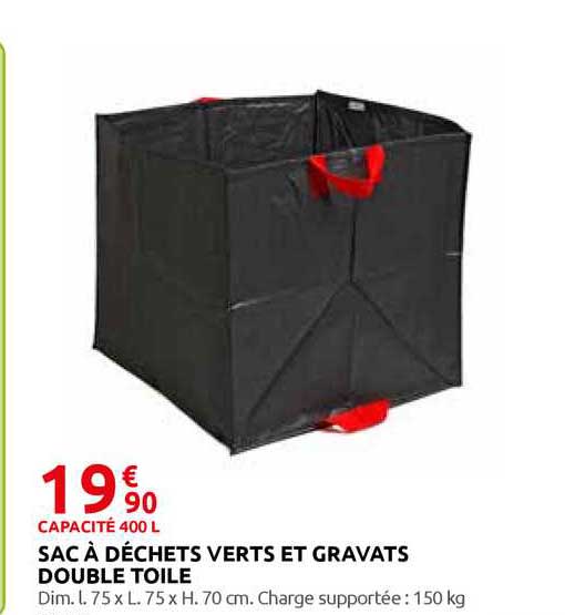 sac à déchets verts et gravats double toile