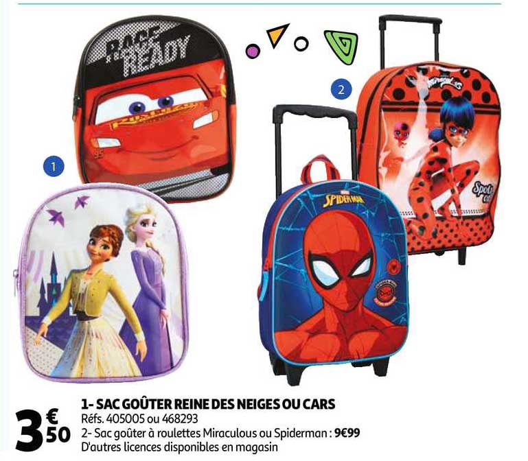 sac goûter reine des neiges ou cars